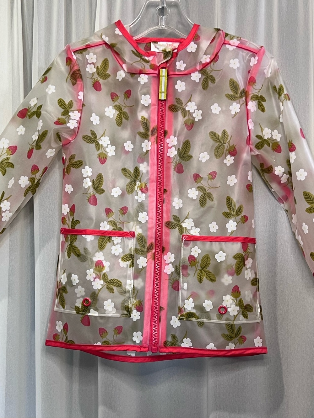 Cat & Jack Strawberry Flower Raincoat 2T